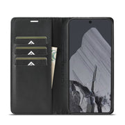For Google Pixel 9 LC.IMEEKE Carbon Fiber Leather Phone Case(Vertical Black)
