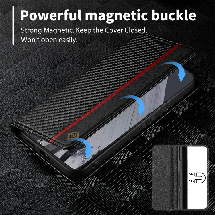 For Google Pixel 9 LC.IMEEKE Carbon Fiber Leather Phone Case(Vertical Black)