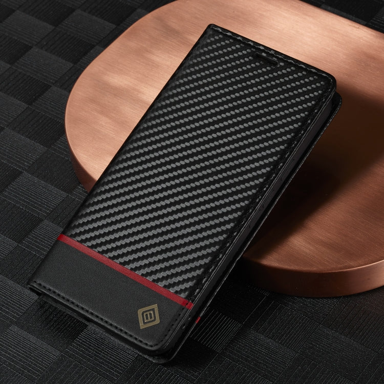 For Google Pixel 9 Pro LC.IMEEKE Carbon Fiber Leather Phone Case(Horizontal Black)