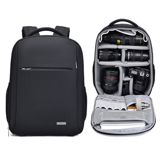 CADeN W9 Travel Lens Pouch Bag Drone Camera Backpack Bag(Black)