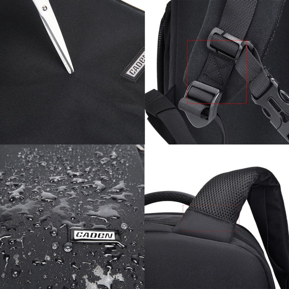 CADeN W9 Travel Lens Pouch Bag Drone Camera Backpack Bag(Black)