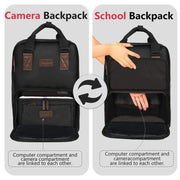 Cwatcun D78 Camera Laptop Backpack Bag With Detachable Insert Camera Case(Black)