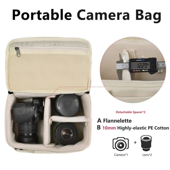 Cwatcun D78 Camera Laptop Backpack Bag With Detachable Insert Camera Case(Creamy White)