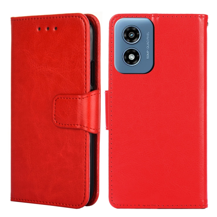 For Motorola Moto G Play 4G 2024 Crystal Texture Leather Phone Case(Red)