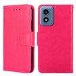 For Motorola Moto G Play 4G 2024 Crystal Texture Leather Phone Case(Rose Red) - Motorola Cases by PMC Jewellery | Online Shopping South Africa | PMC Jewellery | Buy Now Pay Later Mobicred