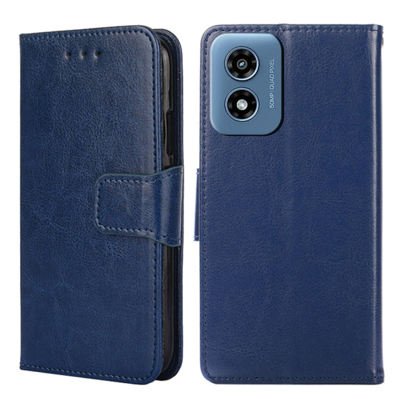 For Motorola Moto G Play 4G 2024 Crystal Texture Leather Phone Case(Royal Blue)