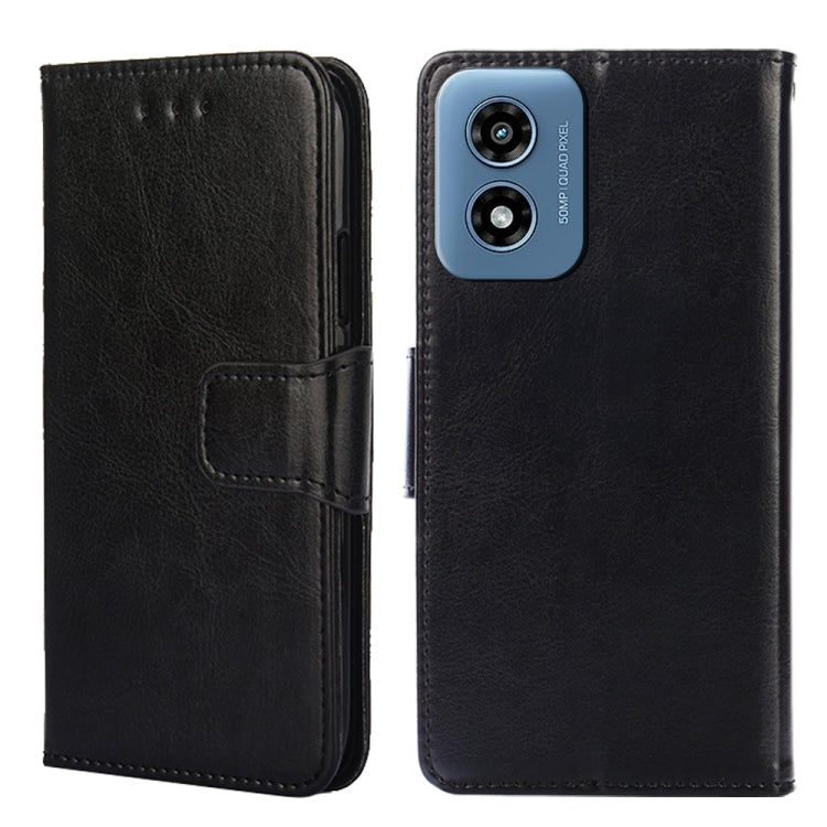 For Motorola Moto G Play 4G 2024 Crystal Texture Leather Phone Case(Black)
