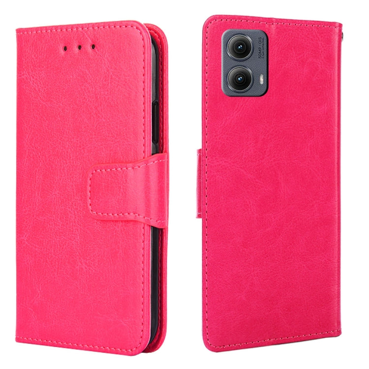 For Motorola Edge 5G 2024 Crystal Texture Leather Phone Case(Rose Red)