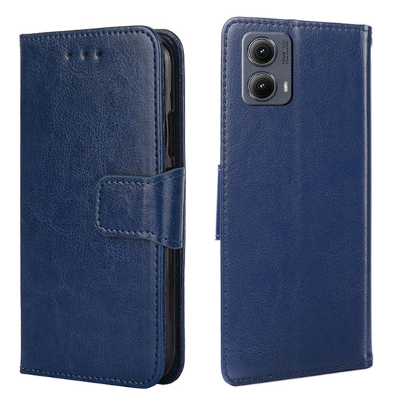 For Motorola Edge 5G 2024 Crystal Texture Leather Phone Case(Royal Blue)