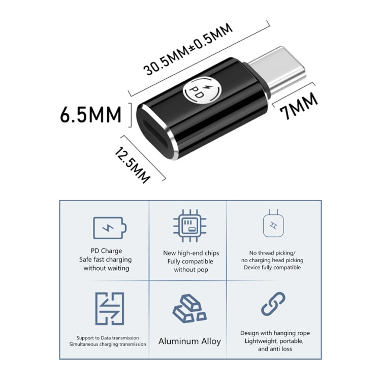 PD27W USB-C / Type-C to 8 Pin Adapter(Rose Red)