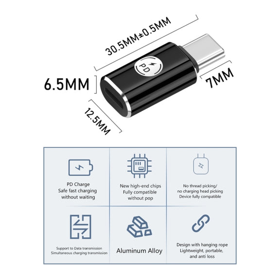 PD27W USB-C / Type-C to 8 Pin Adapter(Gray)