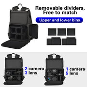 Cwatcun D79 Camera Backpack Multi-Functional Camera  Dual Shoulders Bag, Size:40.5 x 28 x 17.5cm Small(Black White)