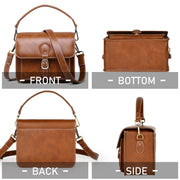Cwatcun D80 Retro Leather Camera Shoulder Bag, Size:25.5 x 18.5 x 12.5cm Cow Leather Medium(Brown)