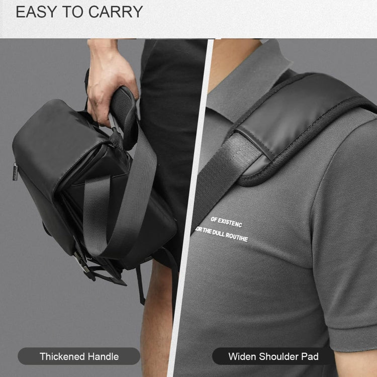 Cwatcun D85 Camera Bag Side Quick Access Camera Messenger Case Water-resistant Bag, Size:30 x 15 x 24cm Small(Black)