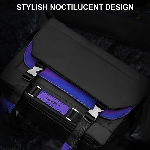 Cwatcun D85 Camera Bag Side Quick Access Camera Messenger Case Water-resistant Bag, Size:36.5 x 17 x 26cm Large(Black)