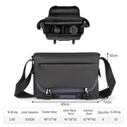 Cwatcun D85 Camera Bag Side Quick Access Camera Messenger Case Water-resistant Bag, Size:40 x 17 x 30cm XL(Black)