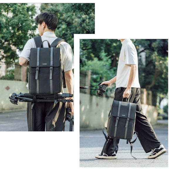 Cwatcun D86 Camera Backpack DSLR Mirrorless Camera Water-resistant Bag, Size:28 x 15 x41cm Small(Black)