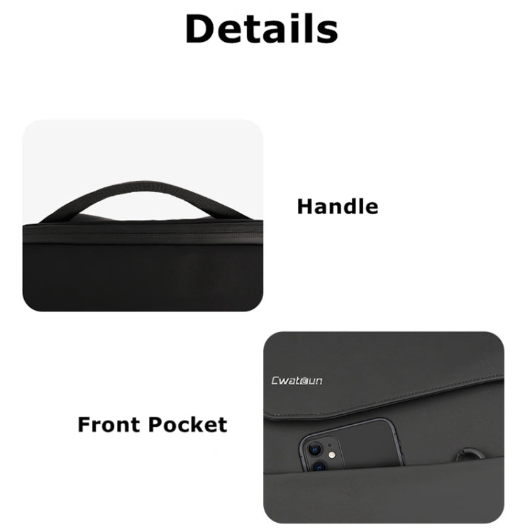 Cwatcun D89 Camera Backpack Water-resistant Leather Film 15.6 Laptop Sleeve Bag, Size:43.5 x 33 x 22.5cm(Black)