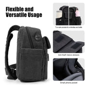 Cwatcun D93 Camera Bag Canvas Shoulder Bag, Size:19.5 x 13.5 x 25cm Black