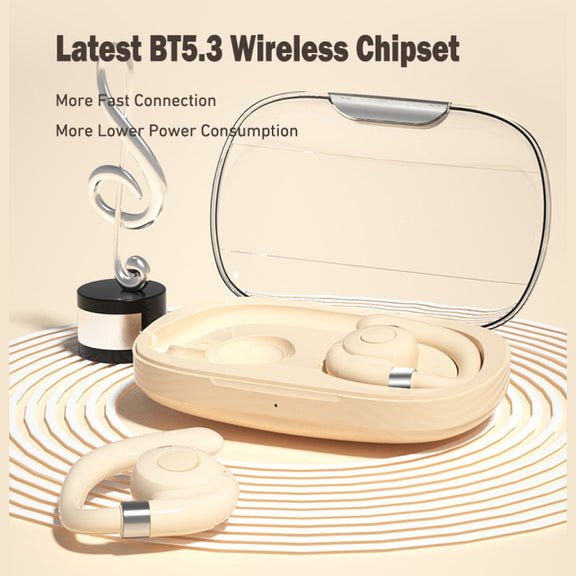 HF02 Ear Clip Bone Conduction TWS Noise Reduction Bluetooth Earphone(White)