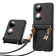 For Huawei P50 Pocket SULADA Elegant Rhombic Texture Folding Phone Case with Lanyard(Black) - free shipping - PMC TechLife - Order now!