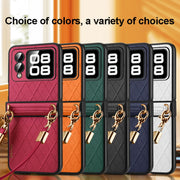 For Huawei nova Flip SULADA Elegant Rhombic Texture Folding Phone Case with Lanyard(Black)
