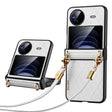 For vivo X Flip SULADA Elegant Rhombic Texture Folding Phone Case with Lanyard(White) - free shipping - PMC TechLife - Order now!