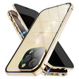 For iPhone 16 Pro Max Anti-peeping Magnetic Double-sided Tempered Glass Phone Case(Gold) - iPhone 16 Pro Max Cases by PMC TechLife | Online Shopping South Africa | PMC TechLife | Buy Now Pay Later Mobicred