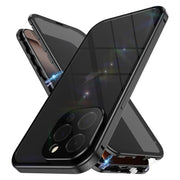 For iPhone 16 Pro Anti-peeping Magnetic Double-sided Tempered Glass Phone Case(Black)