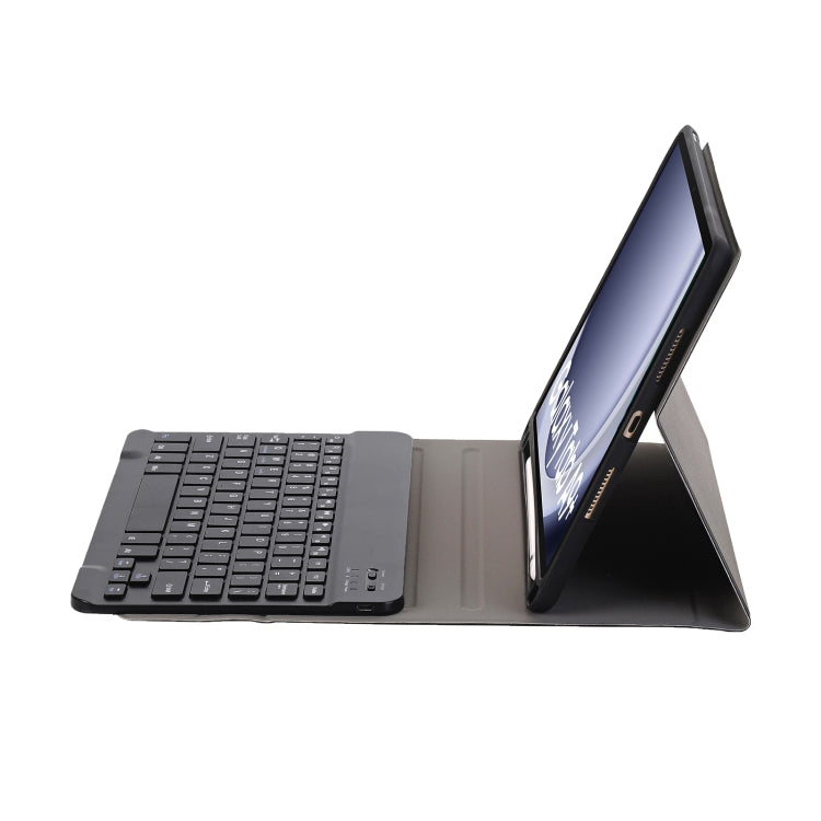 For Samsung Galaxy Tab A9+ X210/X215/X215 A09B Candy Color TPU Bluetooth Keyboard Leather Tablet Case with Pen Holder(Black)