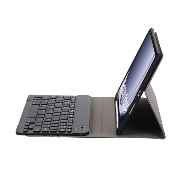 For Samsung Galaxy Tab A9+ X210/X215/X215 A09B Candy Color TPU Bluetooth Keyboard Leather Tablet Case with Pen Holder(Black)