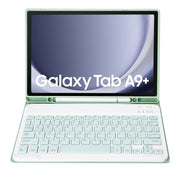 For Samsung Galaxy Tab A9+ X210/X215/X215 A09B Candy Color TPU Bluetooth Keyboard Leather Tablet Case with Pen Holder(Light Green)