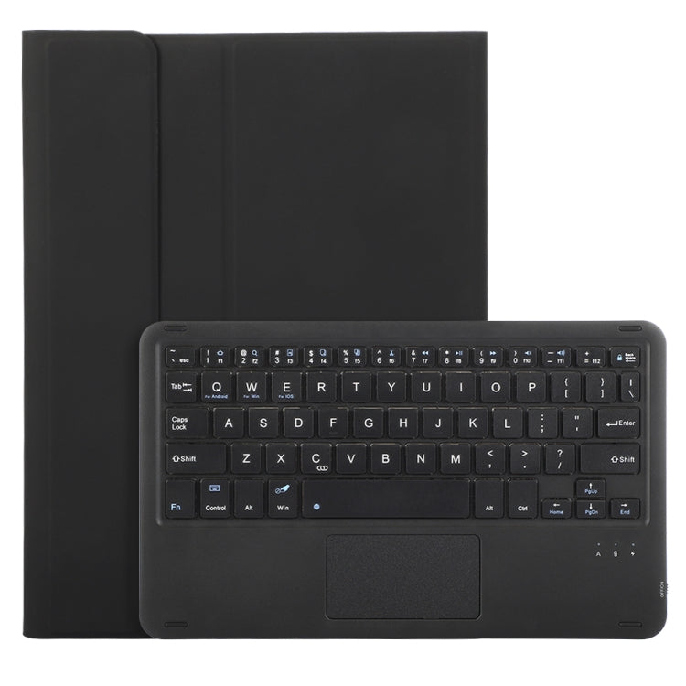 For Samsung Galaxy Tab A9+ X210/X215/X215 A09B-A Candy Color TPU Touch Bluetooth Keyboard Leather Tablet Case with Pen Holder(Black)