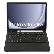 For Samsung Galaxy Tab A9+ X210/X215/X215 A09B-A Candy Color TPU Touch Bluetooth Keyboard Leather Tablet Case with Pen Holder(Black)