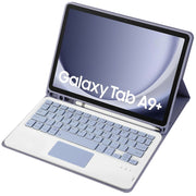 For Samsung Galaxy Tab A9+ X210/X215/X215 A09B-A Candy Color TPU Touch Bluetooth Keyboard Leather Tablet Case with Pen Holder(Purple)