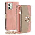 For Motorola Moto G54 5G EU Version Crossbody Litchi Texture Leather Phone Case(Pink) - Motorola Cases by PMC TechLife | Online Shopping South Africa | PMC TechLife | Buy Now Pay Later Mobicred