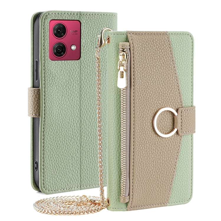 For Motorola Moto G84 5G Crossbody Litchi Texture Leather Phone Case(Green)