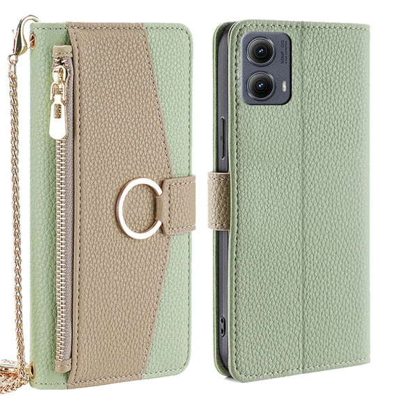 For Motorola Edge 5G 2024 Crossbody Litchi Texture Leather Phone Case(Green)