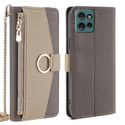 For Motorola Edge 50 5G Crossbody Litchi Texture Leather Phone Case(Grey)