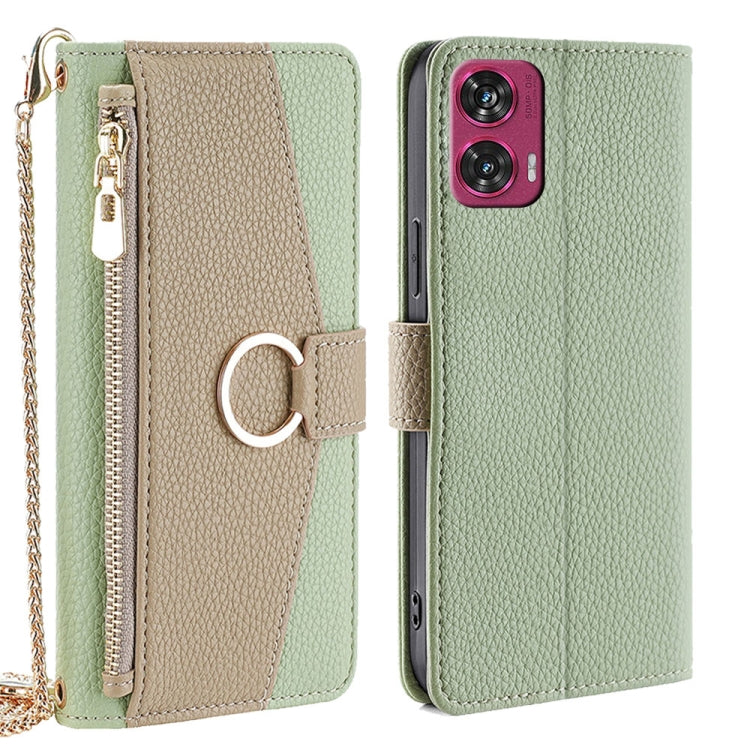 For Motorola Edge 50 Fusion 5G Crossbody Litchi Texture Leather Phone Case(Green)