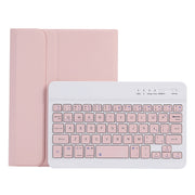 For Samsung Galaxy Tab A9 X110/X115 A221B Candy Color TPU Bluetooth Keyboard Leather Tablet Case with Pen Holder(Pink)