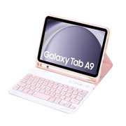 For Samsung Galaxy Tab A9 X110/X115 A221B Candy Color TPU Bluetooth Keyboard Leather Tablet Case with Pen Holder(Pink)