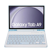 For Samsung Galaxy Tab A9 X110/X115 A221B Candy Color TPU Bluetooth Keyboard Leather Tablet Case with Pen Holder(Ice Blue)