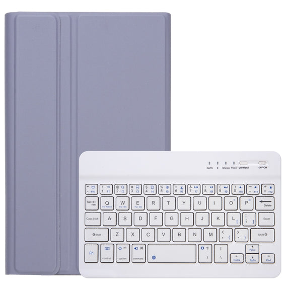 For Samsung Galaxy Tab A9 X110/X115 A221B Candy Color TPU Bluetooth Keyboard Leather Tablet Case with Pen Holder(Purple)
