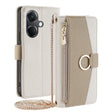 For OnePlus Nord CE3 5G Crossbody Litchi Texture Leather Phone Case(White) - OnePlus Cases by PMC TechLife | Online Shopping South Africa | PMC TechLife | Buy Now Pay Later Mobicred