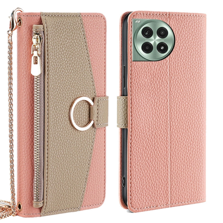 For OnePlus Ace 3 Pro 5G Crossbody Litchi Texture Leather Phone Case(Pink)