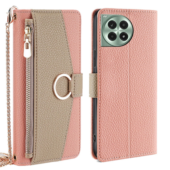 For OnePlus Ace 3 Pro 5G Crossbody Litchi Texture Leather Phone Case(Pink)