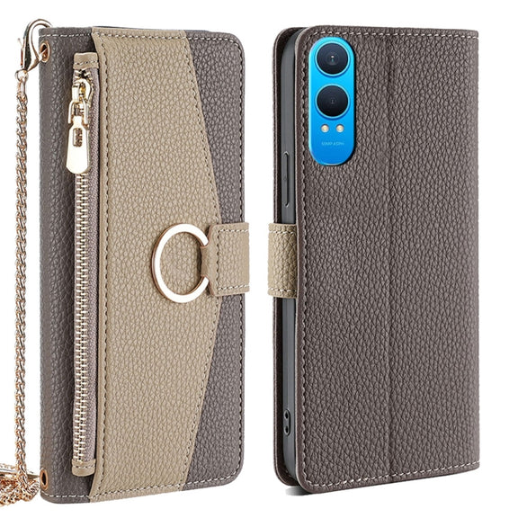 For OnePlus Nord CE 4 Lite 5G Crossbody Litchi Texture Leather Phone Case(Grey)
