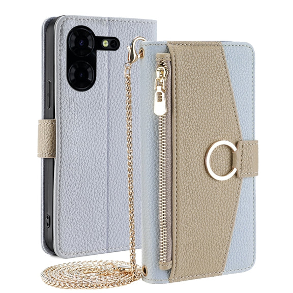 For Tecno Pova 5 Pro Crossbody Litchi Texture Leather Phone Case(Blue)