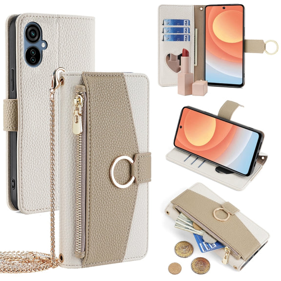 For Tecno Camon 19 Neo Crossbody Litchi Texture Leather Phone Case(White)